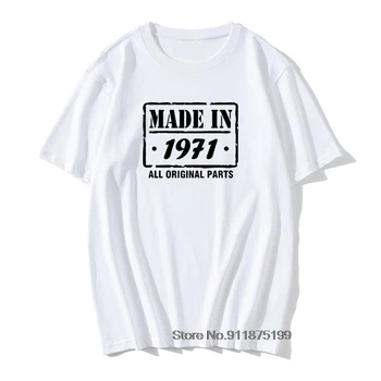 Pagamintas 1971 Visos Originalios Dalys, Marškinėliai 50-mečio proga Dovanų Dizaino Medvilnės Retro TShirts Vyrų Derliaus Spausdinimo Tėtis Viršūnes Tee