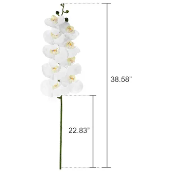 2vnt 38inch Dirbtinis Nekilnojamojo Susisiekti Orchidėjų Žiedai 9Heads Latekso Phalaenopsis Stiebai už 