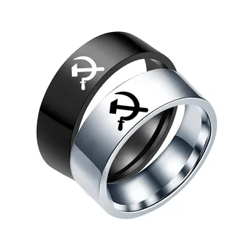 MOREDEAR 2020 bižuterijos Plaktukas ir Pjautuvas Žiedas iš Titano Plieno Žiedai 8mm Vyrų Žiedas Kokteilis Žiedas Jubiliejų Dovana