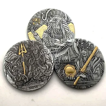 Dievas sunaikinimo Indijoje Šyva Progines monetas, Trečiosios Akies Dieviškosios Ugnies Aukso Monetų Kolekcionieriams Bull Iššūkis Monetos