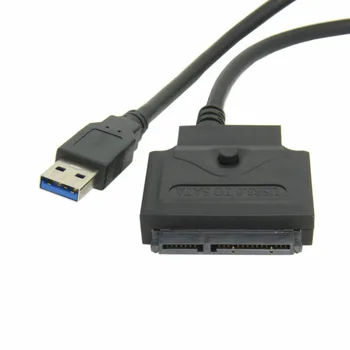 Xiwai 5Gbps Black USB 3.0 prie SATA 3 22Pin 7 15 3 5