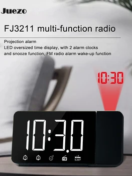 Projekcijos Skaitmeninis Laikrodis-Žadintuvas Elektroninių Darbalaukio Lentelė LED Atidėjimo Laikmatis su Radijo ir Projektorius Daugiafunkcį Stalas Žiūrėti Laikrodžiai