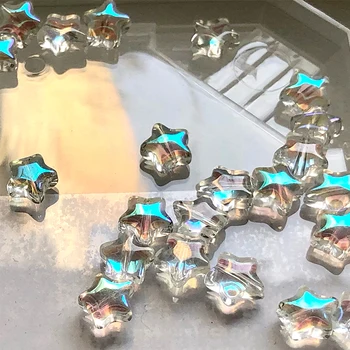 20pcs/daug čekijos Crystal beads crystal AB Spalvos Stiklo Star Širdies Lapai karoliukai Papuošalai padaryti Karoliai, Auskarai, Geriausios kokybės