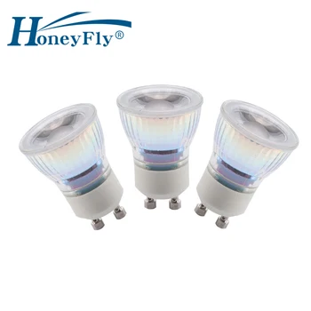 HoneyFly 2vnt LED MR11 GU10 GU5.3 Vietoje Lempa 3W(35mm) DC12V AC220V Mini COB 3000K Lemputės 6000K
