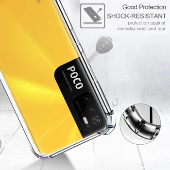 Atveju ir Stiklo Poco M3 Pro, byla stabdžių poveikio Poco M3 Pro 5G Xiaomi Pocco X3 Pro atsparus smūgiams Padengti SILIKONO Poco Fone F3 X3 Poco m3 Pro