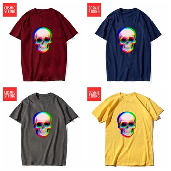 KOSMINĖS STRING aukščiausios kokybės medvilnės vyrų marškinėliai atsitiktinis trumpas rankovės kietas kaukolė vyrų Tshirtcasual vyrų t-shirt mens tee marškinėliai