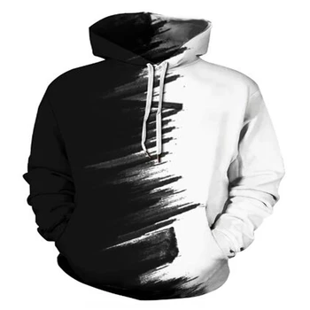 2021 naujus sezonus gali būti dėvėti vyriški striukė ilgomis rankovėmis hoodie atsitiktinis 3D netikrą skylę spausdinimo modelis atsitiktinis apvalios kaklo hoodie