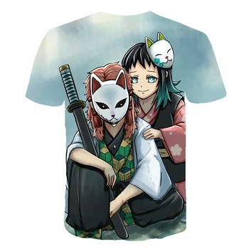 Mada Karšto Marškinėliai Vyrams/moterims Anime Demon Slayer 3D Spausdinti marškinėliai Vyrams/moterims Harajuku Stiliaus Marškinėlius Streetwear Negabaritinių Viršūnės