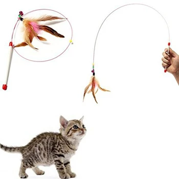 Katė Interaktyvus Žaislas Stick Plunksnų Lazdele Su Mažais Bell Pelė Narve, Žaislai, Dirbtinės Plastikinės Spalvinga Katė Kibinimas Žaislas Naminių Reikmenys