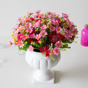 28 Cymbidium dirbtinės gėlės plastiko gėlės, dekoratyvinės gėlės, dirbtinės gėlės Ramunės šilko gėlės kambarį apdaila