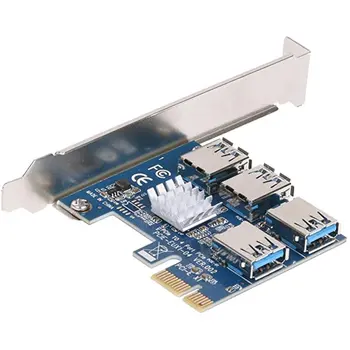 Karšto PCIE PCI-E PCI Express Stove Kortelę Vienos Iki Keturių USB 3.0 Lizdą, Daugiklis Hub Adapteris Bitcoin Mining Miner BTC Prietaisai