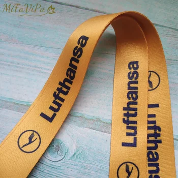 1 VNT MiFaVipa Mėlyna Lufthansa Kaklo Dirželis Chaveiro Key Chain Skrydžio Įgulos Llavero Virvelę Keychain ID Kortelės Turėtojas paketų prižiūrėtojų raktinę