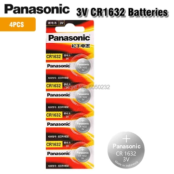 4PCS originalus, visiškai naujas akumuliatorius skirtas PANASONIC cr1632 3v mygtuką ląstelių monetos baterijas žiūrėti kompiuterį cr 1632 Tinka Žiūrėti