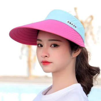 2021 NAUJAS moterys vasarą saulės skydelis plataus kraštais skrybėlę paplūdimio skrybėlę reguliuojamas UV apsauga moterų bžūp packable grynos medvilnės kepurės