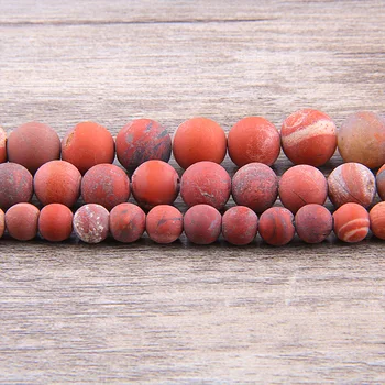 Red Akmens Karoliukai Jaspers Matinis Akmens Karoliukai Mineralinių Šalčio Redstone Apvalių Karoliukų, skirta 