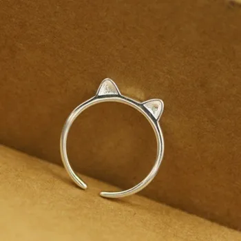 Sterlingas Sidabro 925 Žiedo Moterims, Dovana Cute Kačių Piršto Žiedą, Originalus Fine Jewelry 2020 Naujas