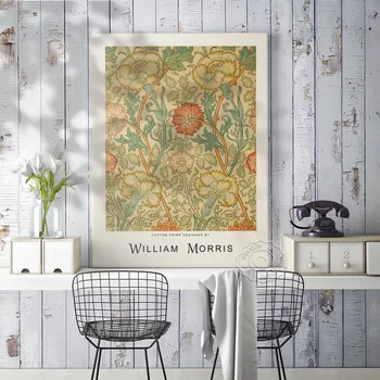 William Morris Parodos Plakatas, Morris Laukinių Tulpių Sienos Nuotrauka, Audinio Tekstūra Foną Spaudinių, Retro Gėlių Lapų Sienos Menas