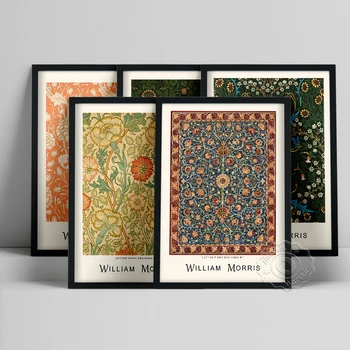 William Morris Parodos Plakatas, Morris Laukinių Tulpių Sienos Nuotrauka, Audinio Tekstūra Foną Spaudinių, Retro Gėlių Lapų Sienos Menas