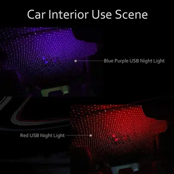 Romantiška LED Žvaigždėtas Dangus Naktį Šviesos 5V USB Powered Galaxy Star Projektoriaus Lempa Automobilio Stogo Kambario Lubų Dekoro Plug and Play