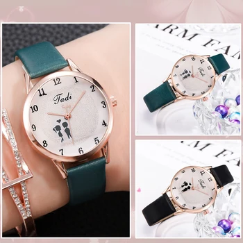 2021 NAUJOS Žiūrėti Moterų Mados Atsitiktinis Odos Diržas Laikrodžiai Paprasta Ponios Mažas Ratukas Kvarcinis Laikrodis Suknelė Moterų laikrodžiai Reloj Mujer