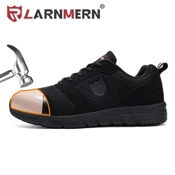 LARNMERN Plieno Kojų Saugos Batų Kvėpuojantis Taichi Technologijos batai Anti-smashing neslidus Statybos Sneaker