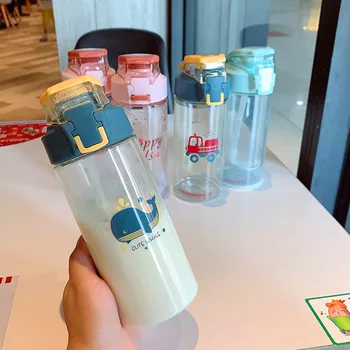 500ml mielas kawaii vandens butelis su nepralaidžiose vandens butelis vaikams, sporto, sveikatos plastikinis butelis su rankena BPA free gėrimas