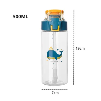 500ml mielas kawaii vandens butelis su nepralaidžiose vandens butelis vaikams, sporto, sveikatos plastikinis butelis su rankena BPA free gėrimas