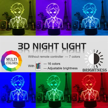 Anime Pažadėjo Neverland Paveikslas Modelis, 3D Lempos Ray Veiksmų Skaičiai LED Nakties Šviesa 
