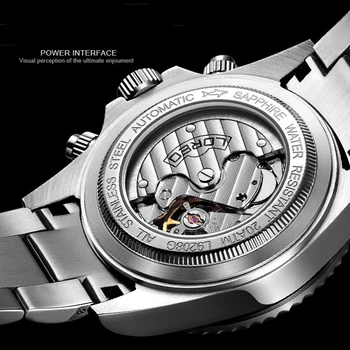 LOREO Mechaninis laikrodis Vyrams, 200M Nardymo 316L Nerūdijančio plieno Dirželis Žmogus, Verslo Žuvėdra Automatinė Savarankiškai Vėjo Laikrodis Vyrų laikrodžiai