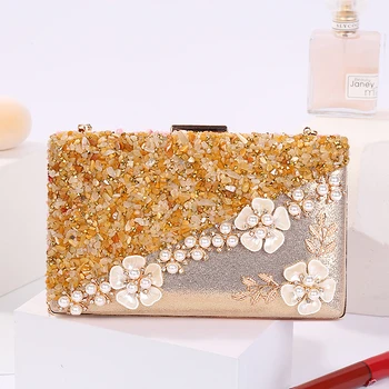 2021 akrilo rankinėje pearl maišelį, elegantiškas vakare sankabos krepšys moterims kratinys pečių maišą diamond nuotaka vestuvių maišą aukso rožinė