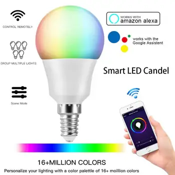 Smart Lemputės WiFi Lemputės Spalva Keičiasi RGB LED Lemputė Mobilųjį Telefoną App, Nuotolinio Valdymo Balsu Lemputės Suderinamos Alexa 