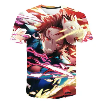 3d spausdinimo Marškinėliai mergina Demon Slayer vaikas Japonijos Anime Harajuku Dvasios Disko Grafikos Top funny T-marškinėliai berniukams, drabužių Streetwear