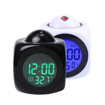 Digital Projection Alarm Clock Laiko Projektorius Miegamojo Lovos Laikrodis Multi-funkcija Kūrybos Miegamasis Tingus Žadintuvas Namų Laikrodis