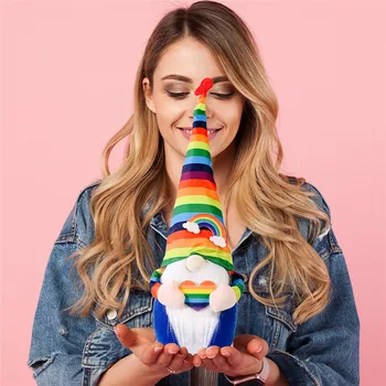 10 Stilius LGBT Gėjų Vaivorykštės Gnome Beveidis Pliušinis Gėjų Lėlės Skandinavijos Tomte Nisse Pasididžiavimas Šiaurės šalių Namų Dekoro Gėjų Dovana