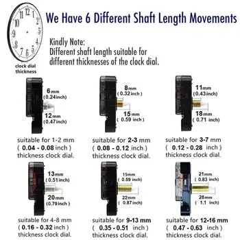 MCDFL Laikrodžio Mechanizmas Silent Kvarco Judėjimas, Sienos Horloge Rankas Nustatyti Laikrodžio Lentelė Klok Ilgas Velenas 