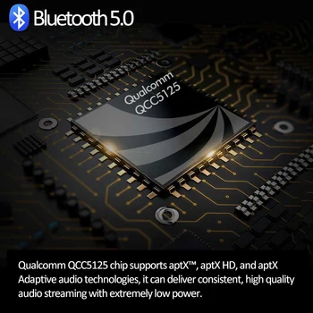 2021 QCC5125 aptX Adaptive Audio Neckband TWS Ausinės Bluetooth 5.0 Atnaujinti Kabelis Aptx HD Skambinkite Wireless Music Headset Linija CVC8