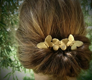 Gražus minimalistinis plaukų aksesuarai, retro tris drugelis šukos senovės stiliaus tiara plaukų šukos moterims