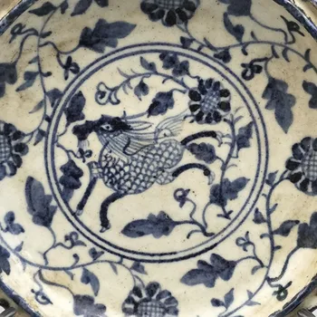 Pradžioje kolekcija Ming ir Čing porceliano mėlyna ir balta porcelianinė plokštė, porceliano papuošalų, liaudies kolekcijų