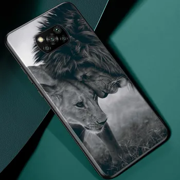 Liūtas karalius gyvūnų Xiaomi Mi 11 10T 10 Pastaba Poco X3 NFC M2 X2 F2 C3 M3 Žaisti Sumaišykite 3 A2 8 Lite Pro Telefono dėklas