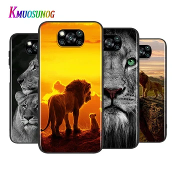 Liūtas karalius gyvūnų Xiaomi Mi 11 10T 10 Pastaba Poco X3 NFC M2 X2 F2 C3 M3 Žaisti Sumaišykite 3 A2 8 Lite Pro Telefono dėklas