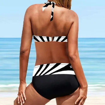 Naujas Bikini Aukštis Juosmens Moterų Plius Dydis Spausdinti Tankini Swimjupmsuit maudymosi kostiumėlį Paplūdimio Kamšalu maudymosi Kostiumėliai maillot de bain femme