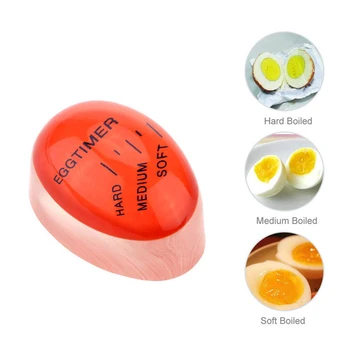 Spalva Keičiasi Kiaušinių Laikmatis 1pcs Yummy Minkštas Sunku Virtų Kiaušinių Virimo Eco-Friendly Derva Medžiaga Raudona Įrankiai, Virtuvės Dalykėlių