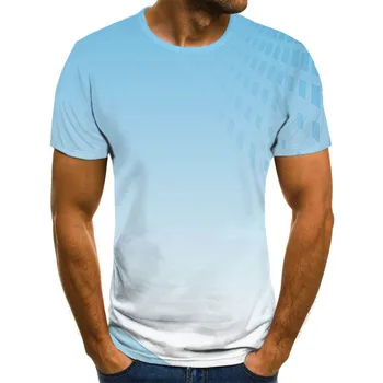 Šviesos Spalva Laisvalaikio vyriški Marškinėliai Vasaros vyriški marškiniai (be Rankovių) Mados Atsitiktinis trumparankoviai 3D Apvalios Kaklo Marškinėliai Kasdien Streetwea
