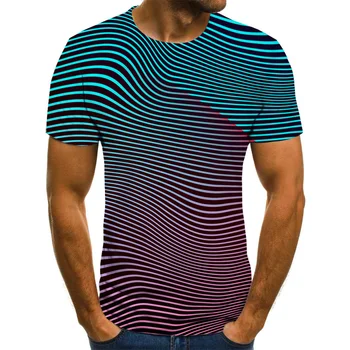 Šviesos Spalva Laisvalaikio vyriški Marškinėliai Vasaros vyriški marškiniai (be Rankovių) Mados Atsitiktinis trumparankoviai 3D Apvalios Kaklo Marškinėliai Kasdien Streetwea