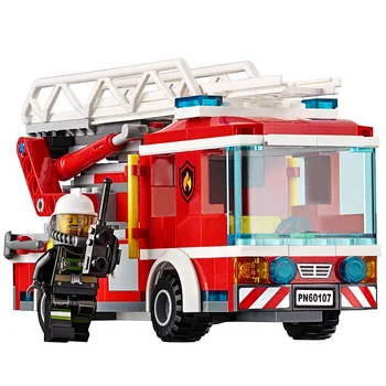 10828 City Serijos Miestas 60107 Kopėčių Fire Truck Surinkti Dėlionės Pamatas Žaislas Dovanos