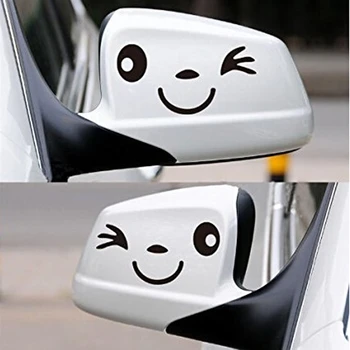 Šviesą Atspindinčios Mielas Šypsena Automobilių Lipdukas Galinio Vaizdo Veidrodis Lipdukas Automobilio Stiliaus Animaciją Besišypsančių Akių, Veido, Lipdukas, Decal Visus Automobilius