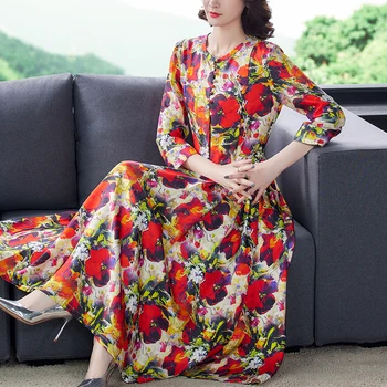 ZUOMAN Šilko Suknelė Moterų Rudens Drabužių 2020 Naujas Ponios High-End Temperamentas Elegantiškas Retro Mados Prarasti Vestidos