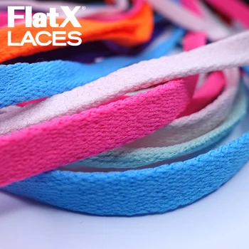 FlatX 8mm Gylio Juoda/ Neoninė Žalia Metalo Patarimai Batraiščių Aukštos Kokybės profesionalią Sneaker Raišteliais Batraištis Lacet
