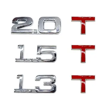 3D Metalo 1.6 1.8 2.0 3.0 T Logotipas Logotipas Ženklelis Automobilių Stiliaus Lipdukai, Lipdukai, Dekoras Metalo automobiliai yra pažymėtas su poslinkis Lipdukas