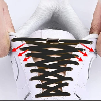 1Pair Metalo Užraktas batų raišteliai Apvalūs Elastinga Batų Raišteliais Specialiųjų Ne Kaklaraištis Batraištis Vyrams, Moterims, Jungiamąją Gumos Zapatillas
